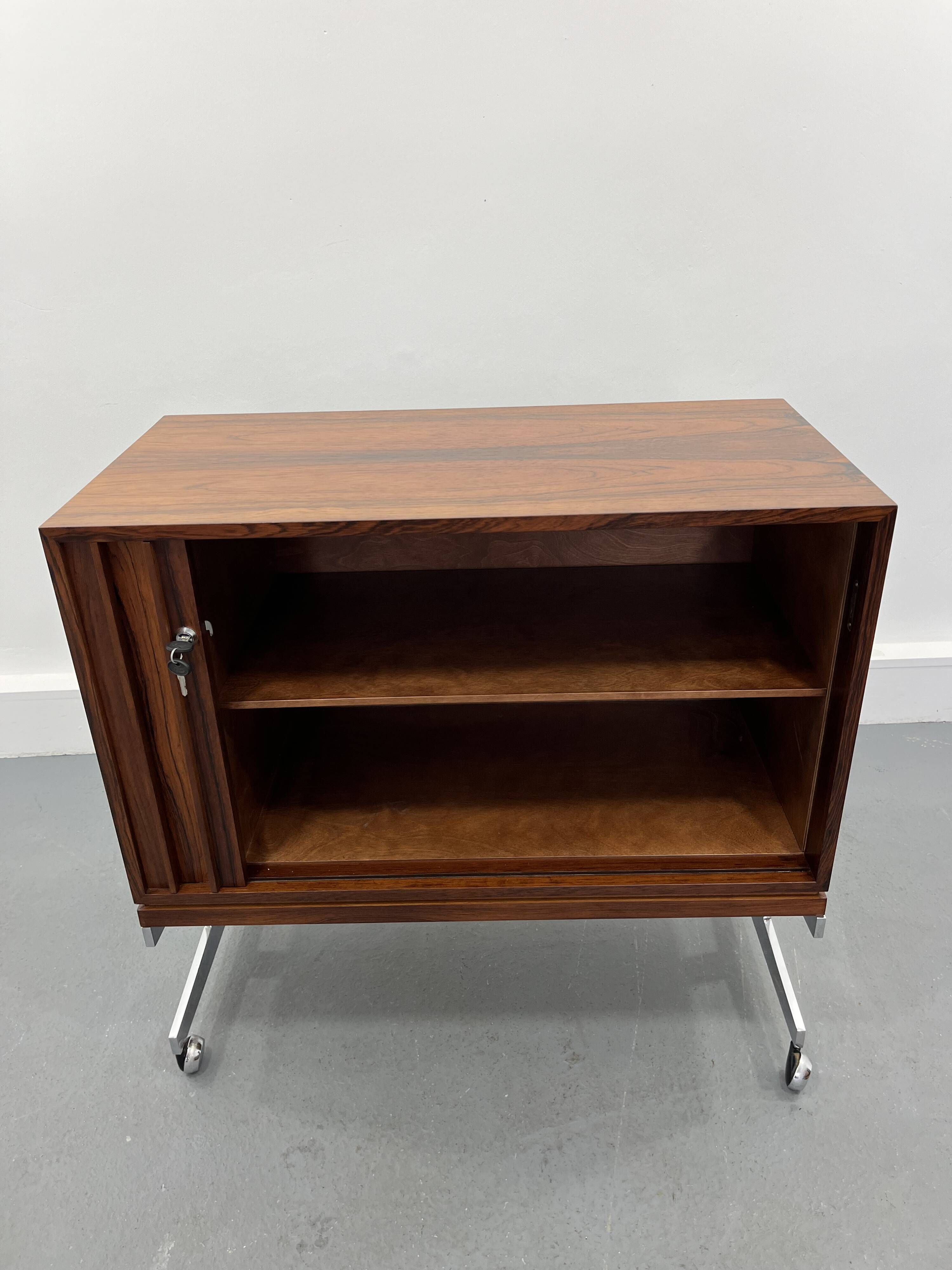 Meuble mobile vintage en bois, 1970s