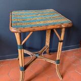 Antique rattan and bamboo side table, late 19th century