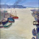 Table HSP Nan Borazzo (born 1905-?) ec. Italian Port Marine + frame