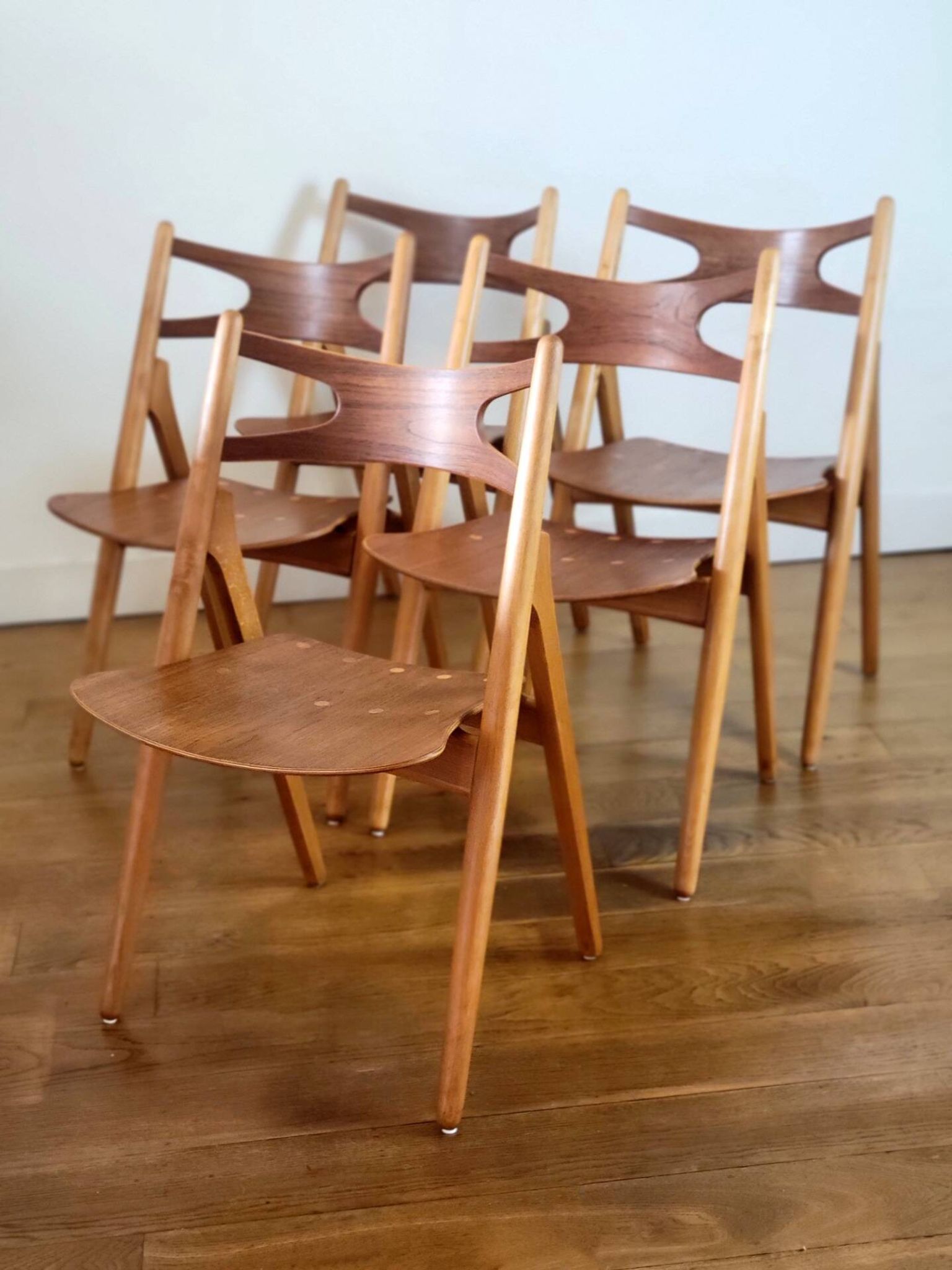 Set of five CH29 Sawbuck chairs by Hans J. Wegner for Carl Hansen & Søn
