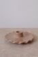 Ceramic candle holder beige serrated plate