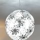 Suspension design forme sphere de fleurs pixelisées  chromée