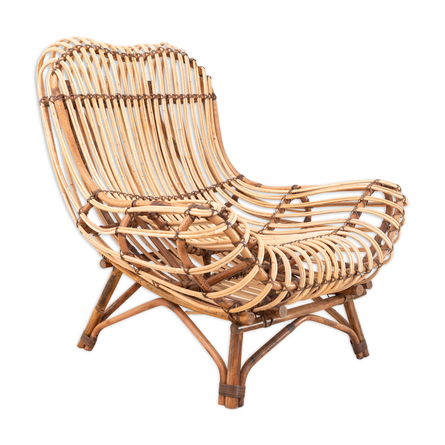 Armchair made of cane and rattan