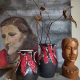 Duo of ceramic vases foams Fat Lava vintages