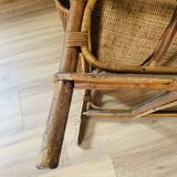 Wicker and rattan armchair