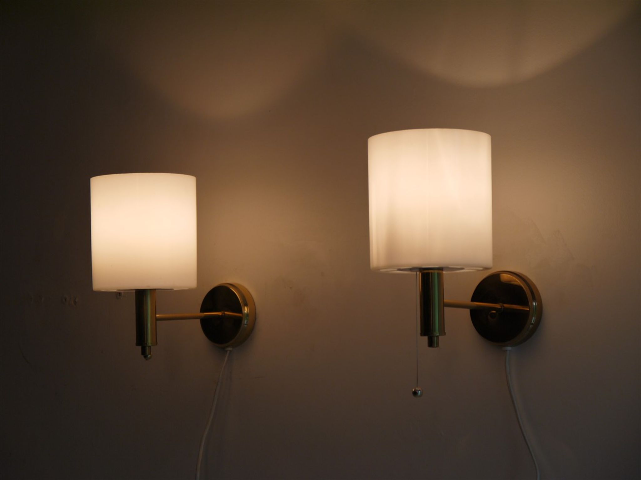 Pair of Scandinavian brass and acrylic appliques from Nafa 1970