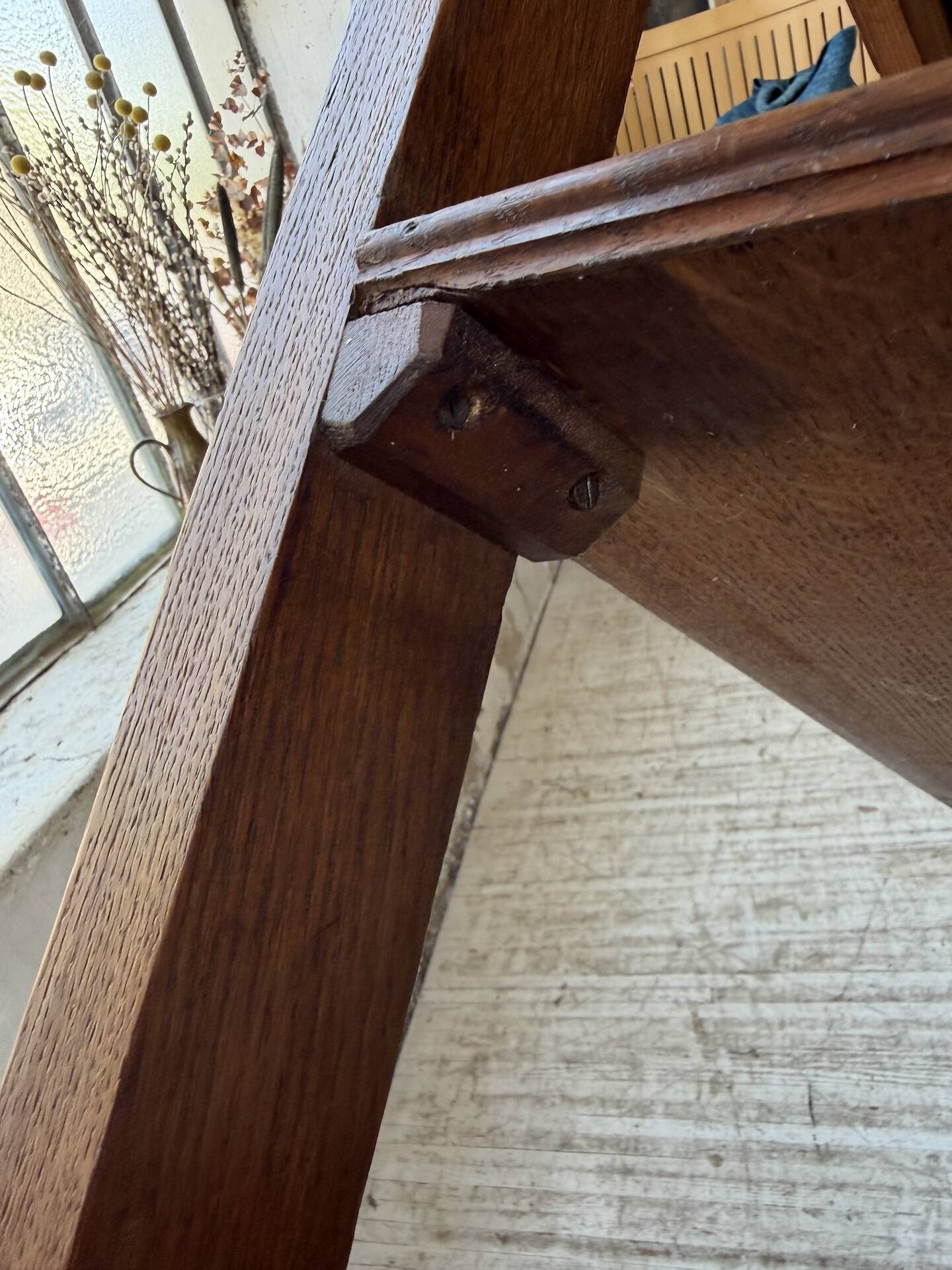 19th-century oak console table