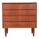 Fully restored mid-century teak dresser with 4 drawers / Danish modern design / 1960s