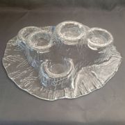 "Volcano" glass candlestick by Pertti Kallioinen for Meri Lasi, Finland