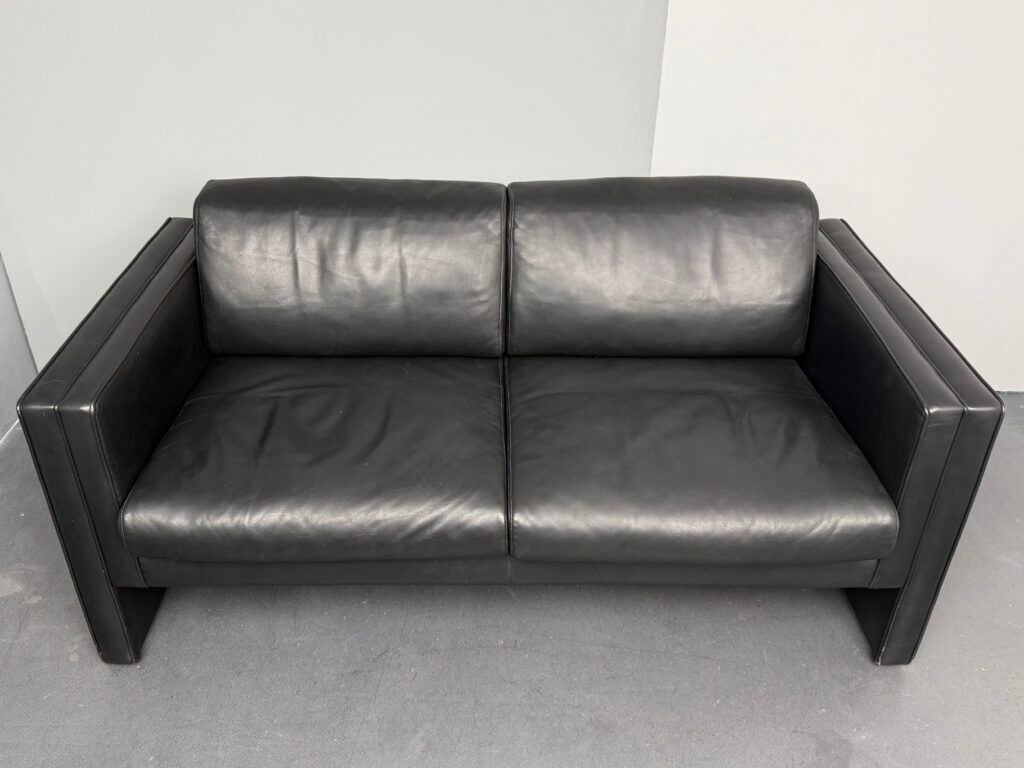 2-seater leather sofa, Studio Line 190 by Jürgen Lange for Walter Knoll, Germany, 1970s