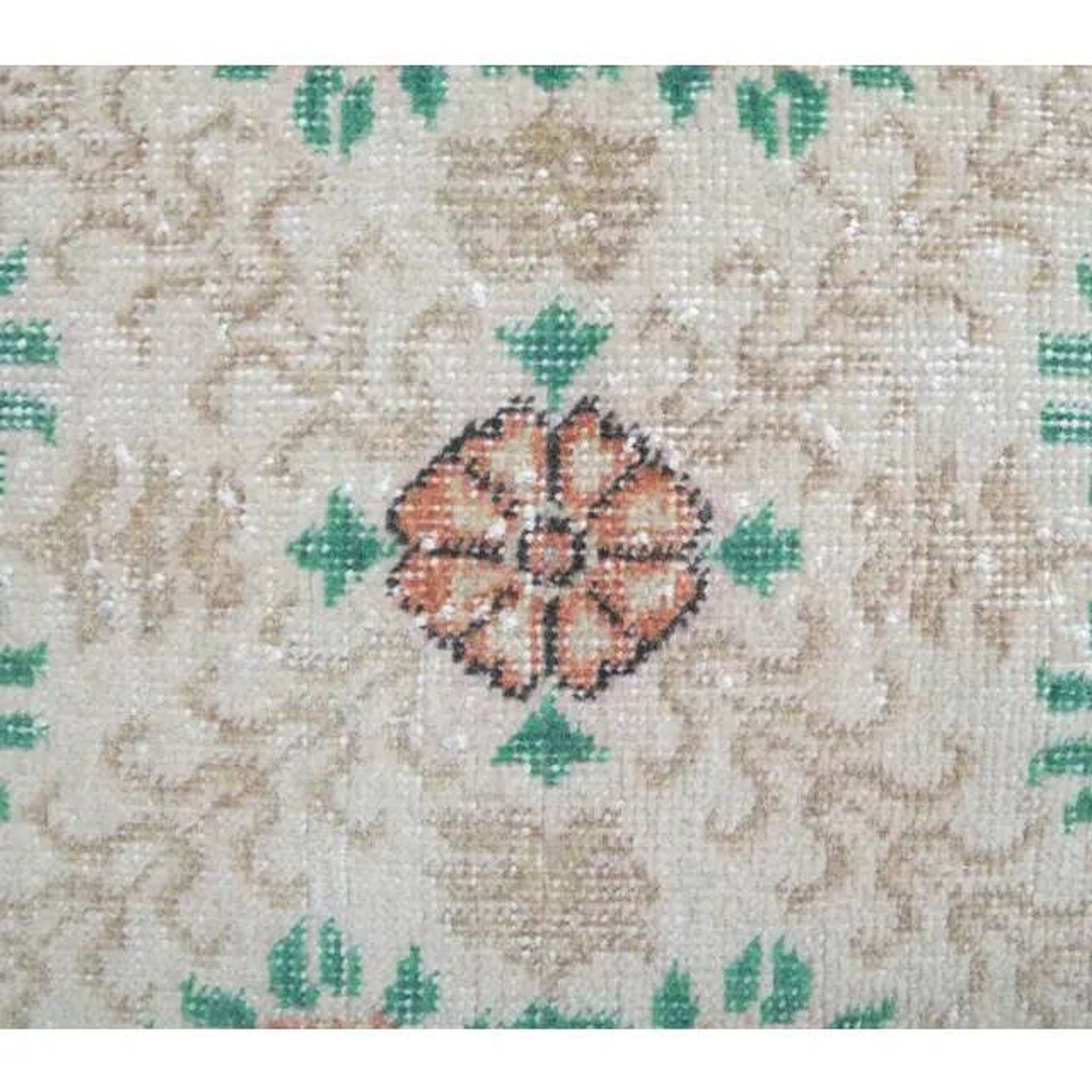 Vintage Turkish Oushak Handmade Wool Rug 111x202