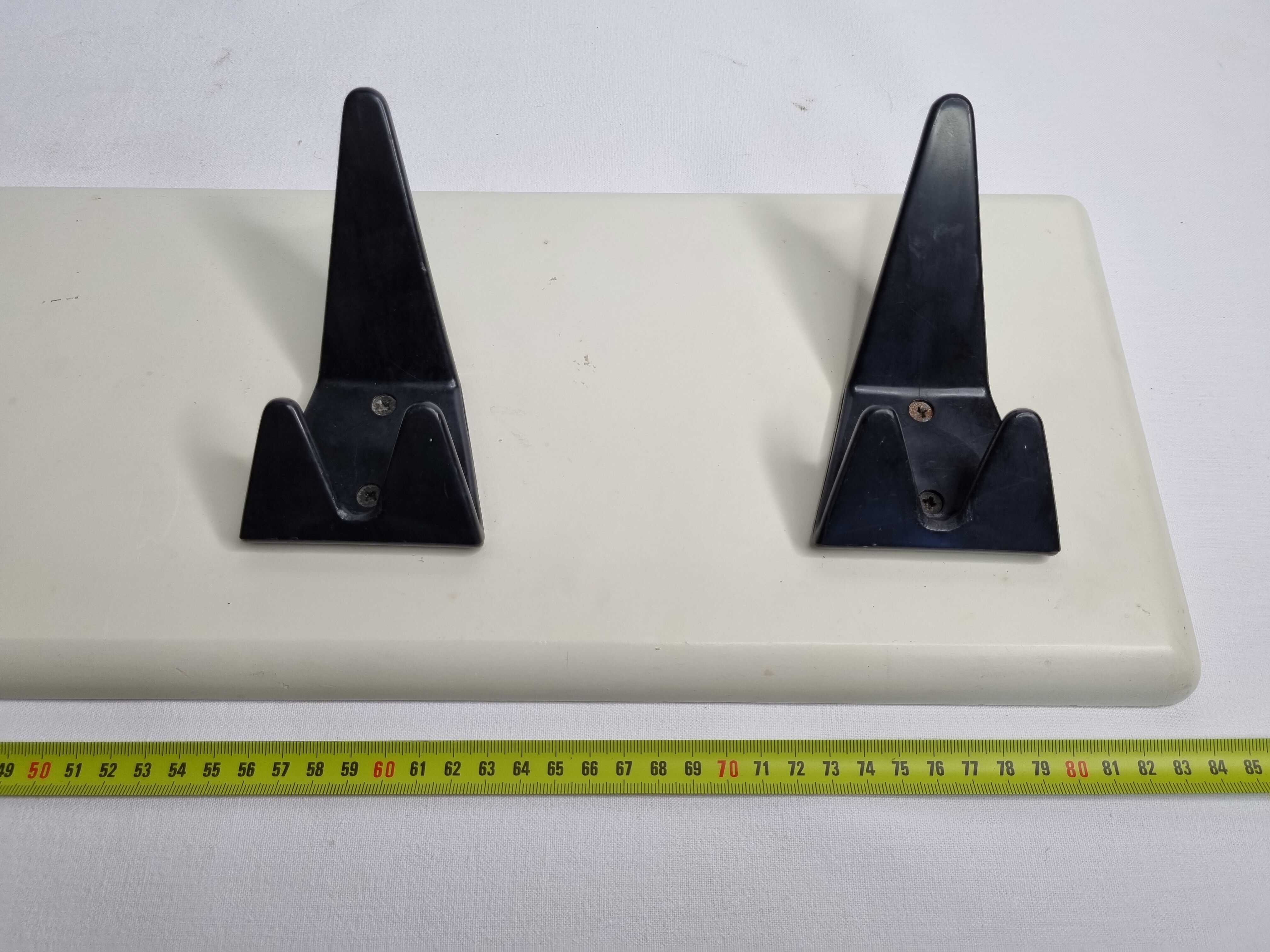Black and white wall coat rack, space age, 60s