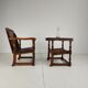 Pair of antique Jacobian monk chairs/tables by F. Parker & Sons Ltd.