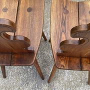 Pair of vintage Tyrolean chairs in solid wood