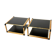 Pair of Italian coffee tables Alberto Smania bamboo brass 1970