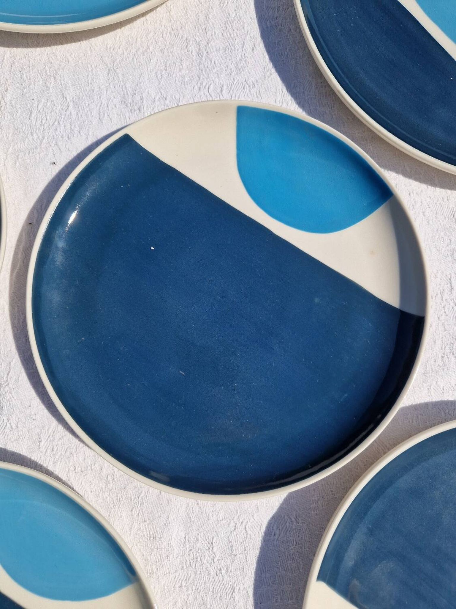 Set of 8 Plates and 2 Bowls Julie Goodwin Habitat Longitude Blue Stoneware Style