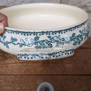 Saint Amand soup tureen model Guadeloupe with a floral decoration in Terre de Fer.