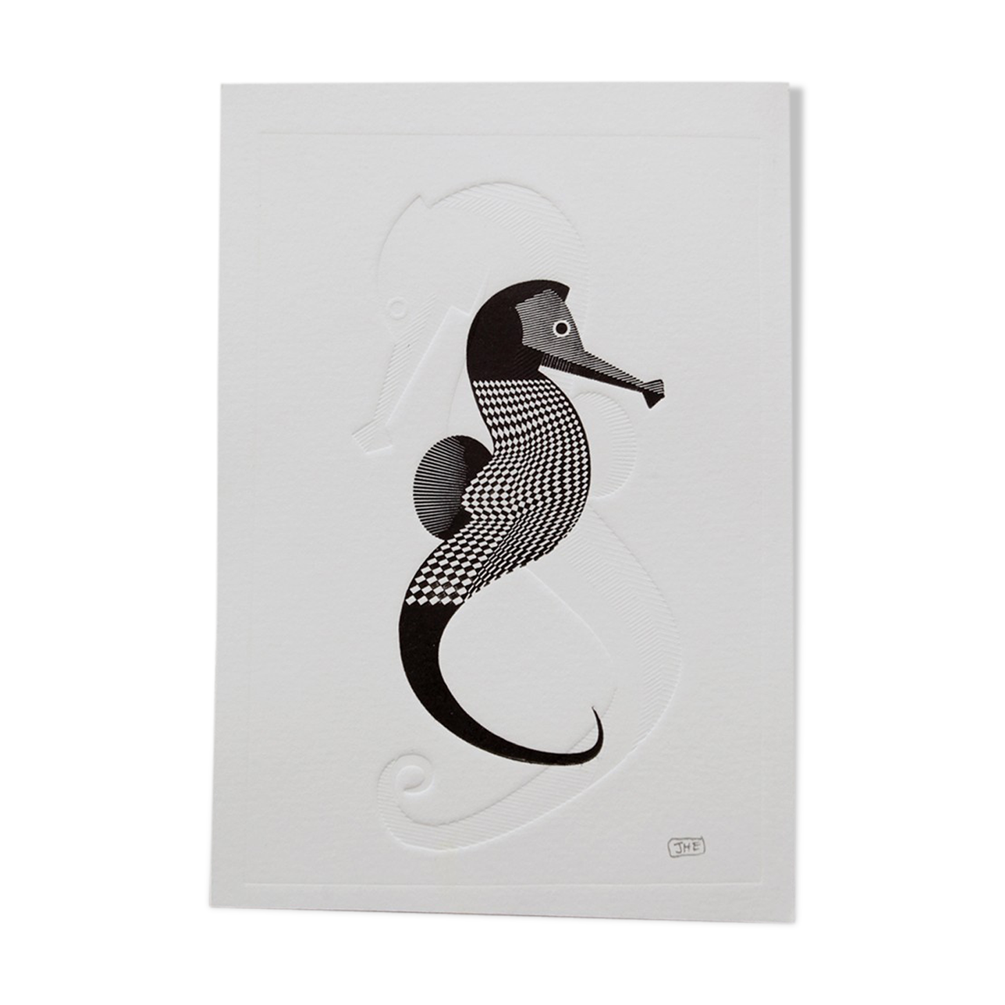 Press engraving duo black seahorse - embossing - format A5