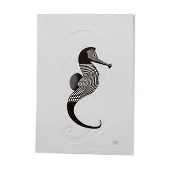 Press engraving duo black seahorse - embossing - format A5