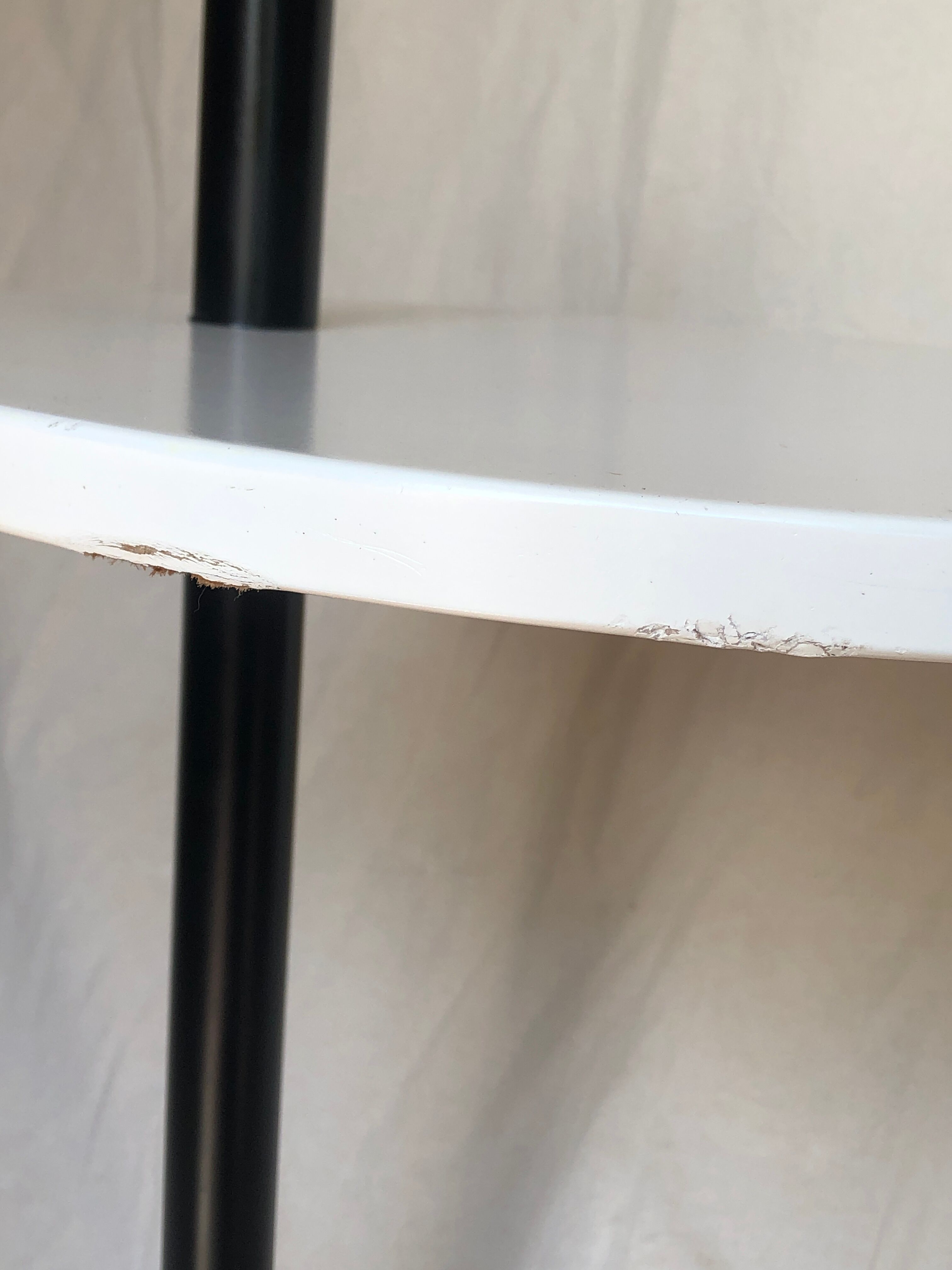 80s side table, black & white geometric shapes