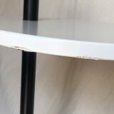 80s side table, black & white geometric shapes