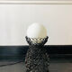 Lampe en fer forgé noir et globe en verre blanc