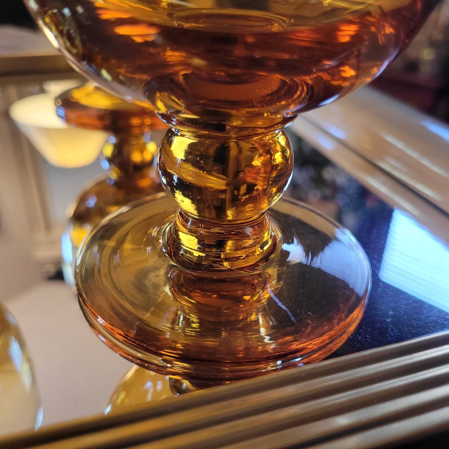 Amber glasses, balloon shape 70's