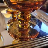 Amber glasses, balloon shape 70's