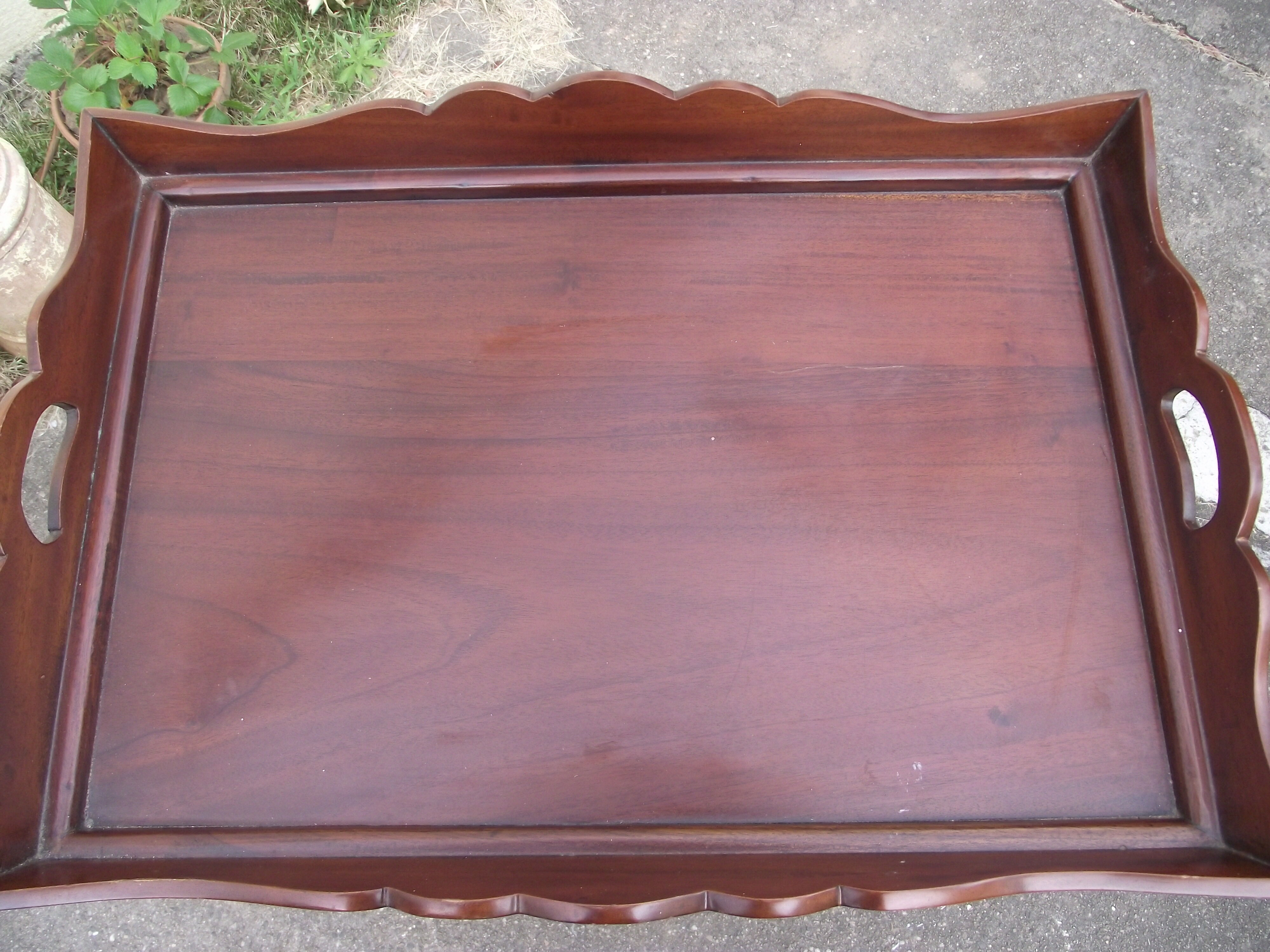 Solid mahogany folding side table