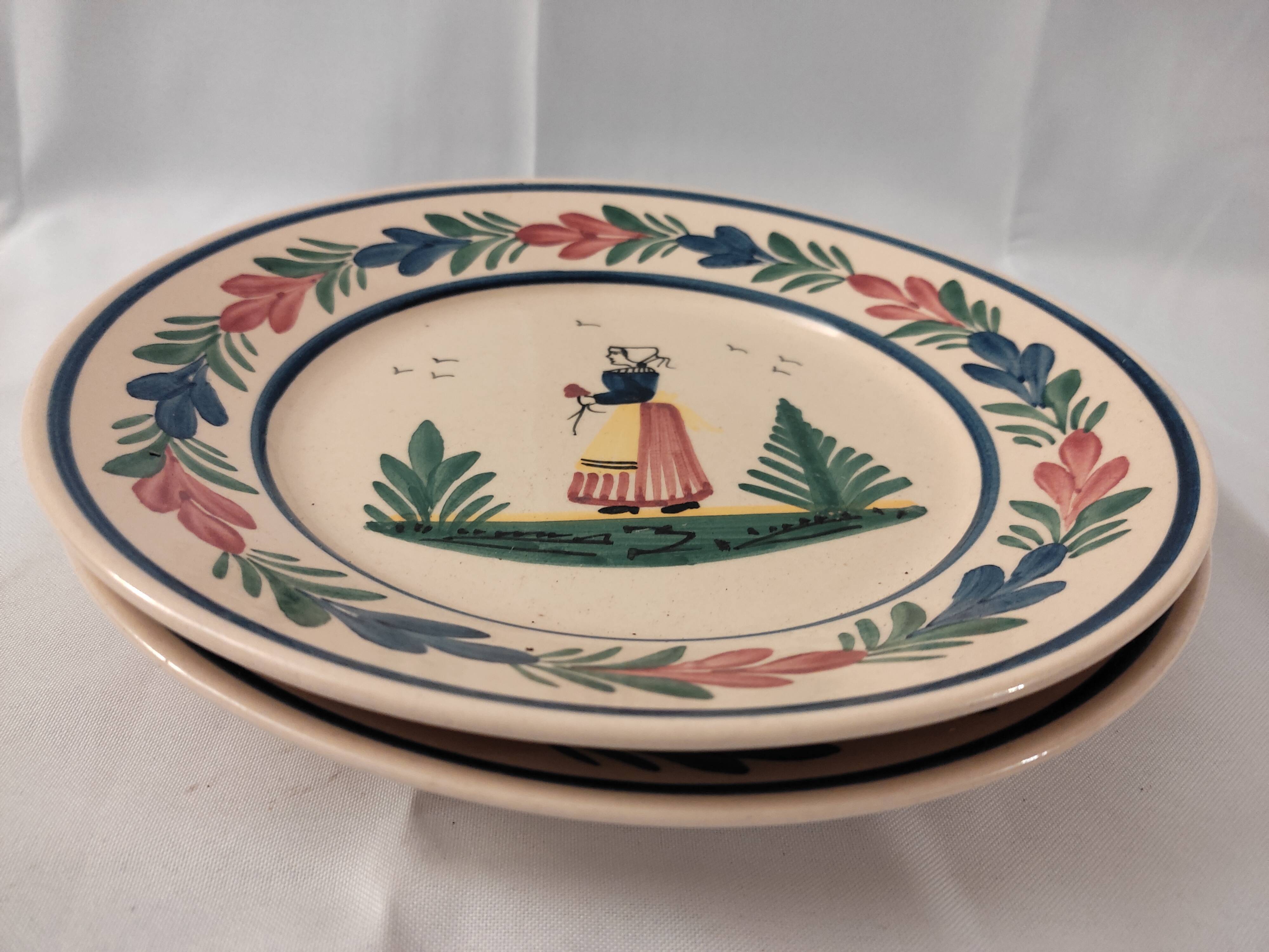 Lot Plates Breton Quimper