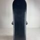 Post modern Memphis high back black leather stitched organic dining chairs, set of 6. Italy, 1980s