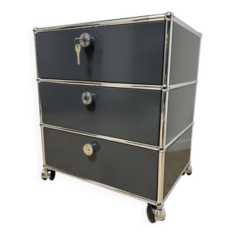 USM Haller rolling cabinet in Anthracite Grey