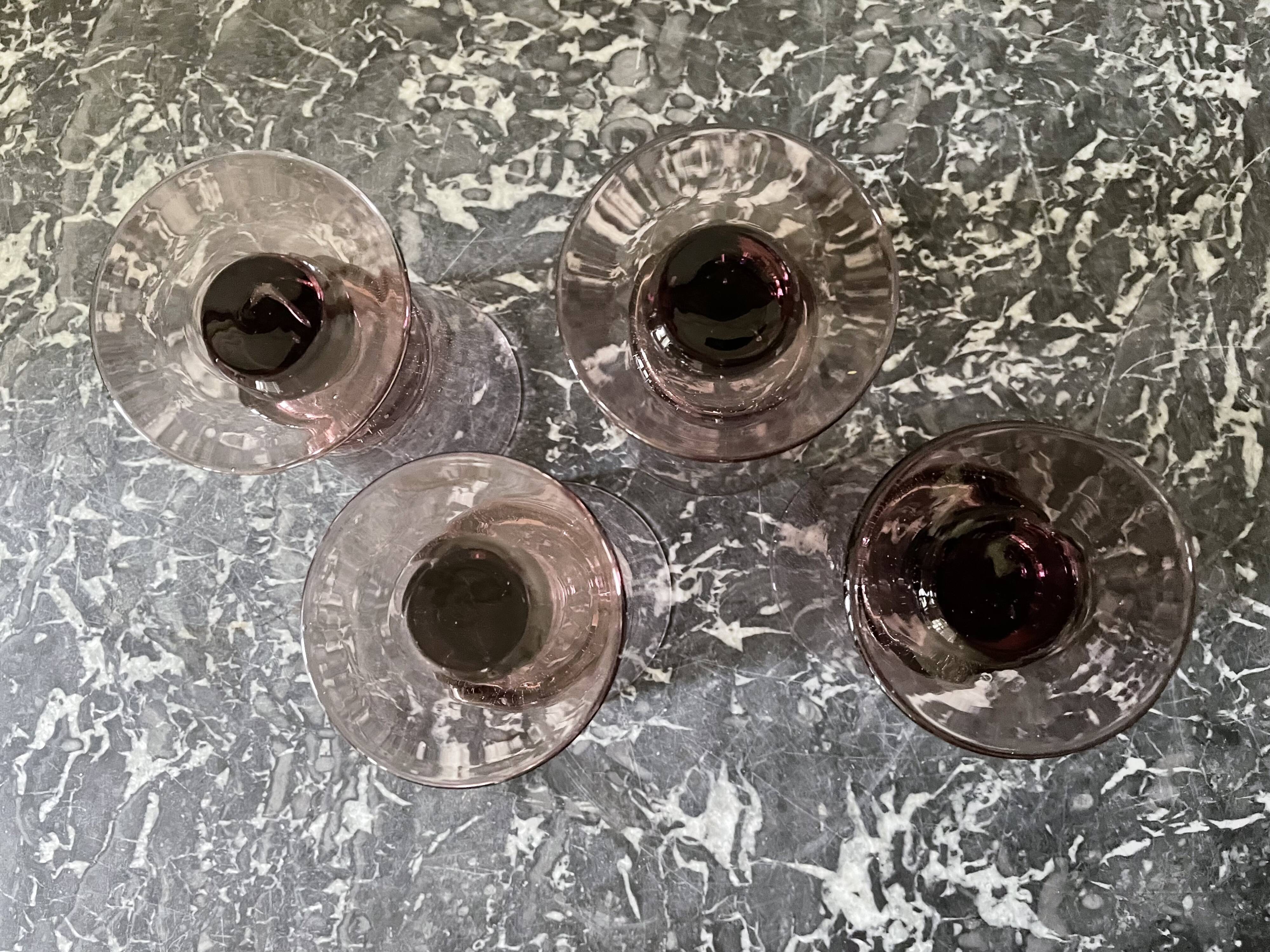 Verres à pied bullés