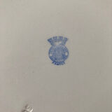 Plat rond ancien Badonvillier, traits entrecroisés rouges et bleus