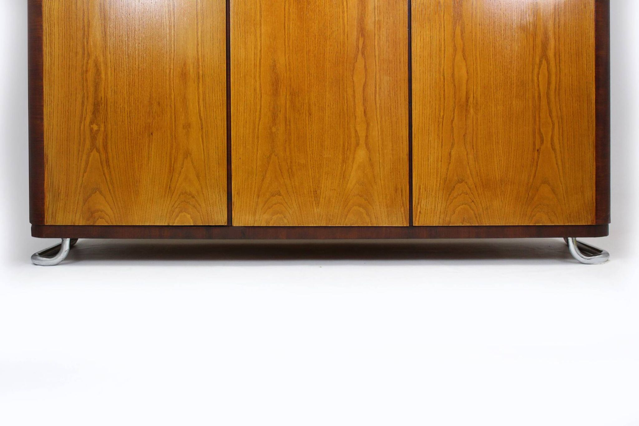 Vintage Bauhaus Chromed Tubular Steel Wardrobe by Hynek Gottwald, 1930s