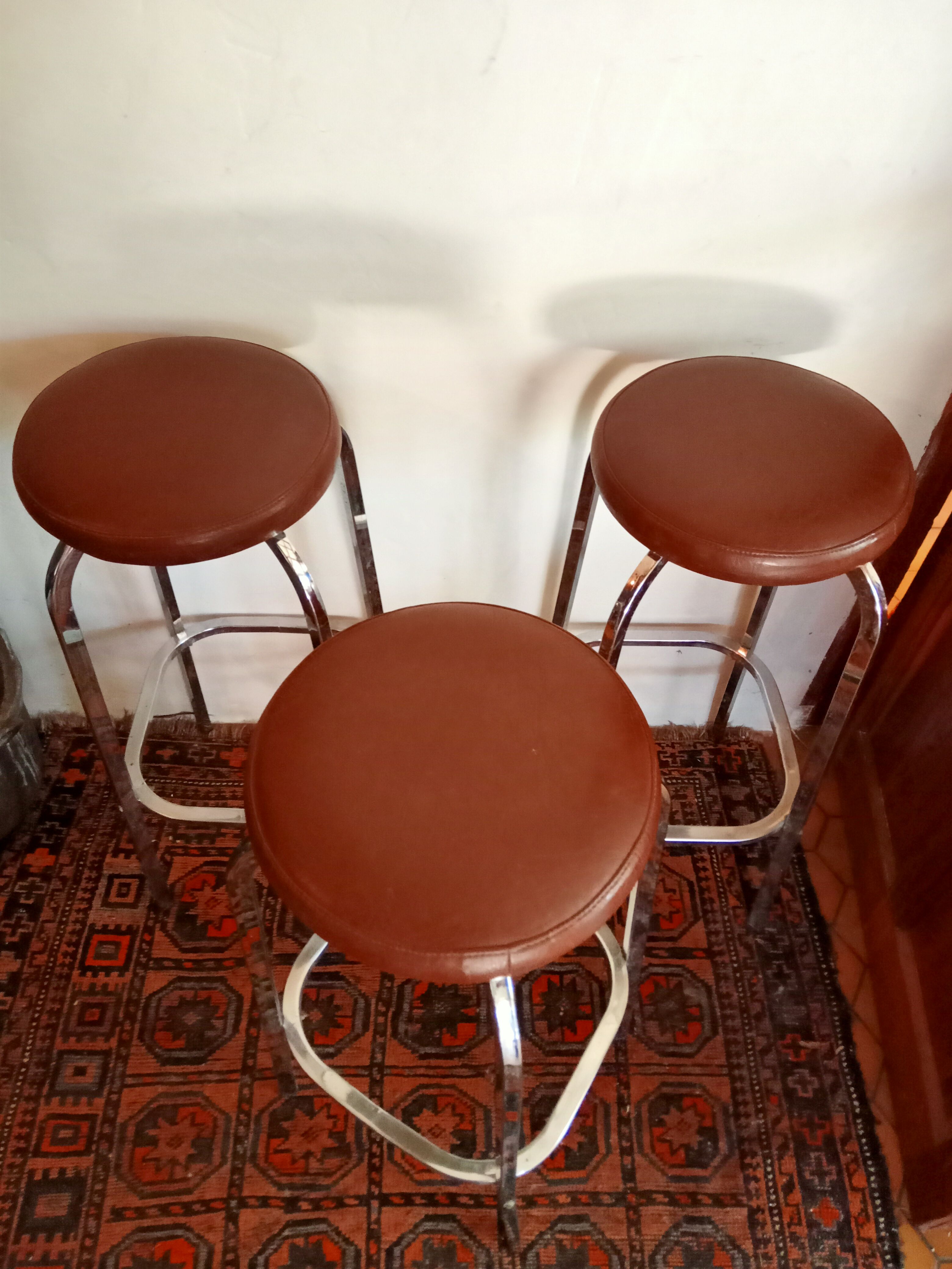 Set of three vintage bar stools