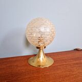 Space Age brass and textured glass table lamp, 1970s