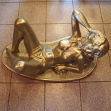 coffee table with glass plate - Resin/Polyester