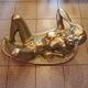 coffee table with glass plate - Resin/Polyester