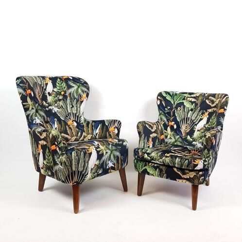 Blue flea market armchair