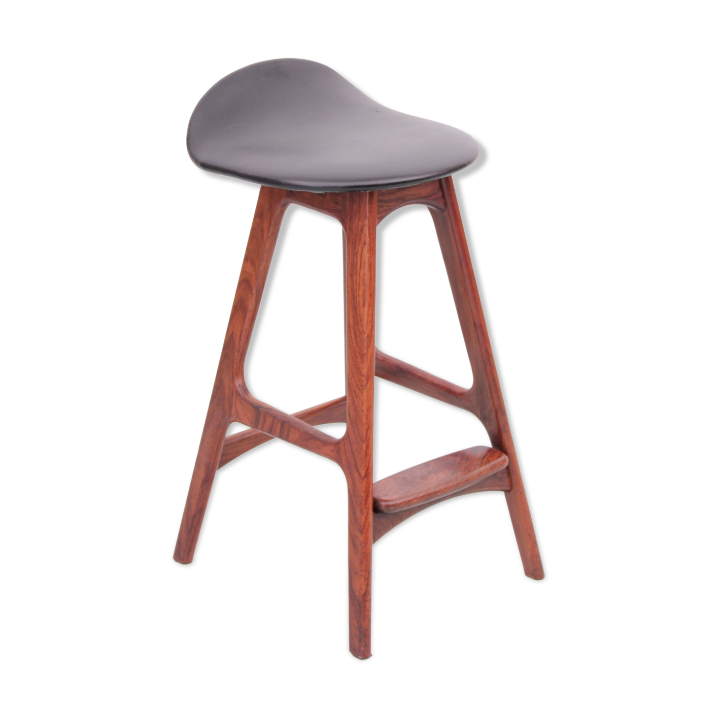 Scandinavian bar stool in OD61 style rosewood. H 62 cm.