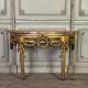 Louis XVI console table in carved and gilded wood, Jura brocatelle marble, 18th century