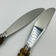 Vintage cutlery set 22 pieces wooden style handles