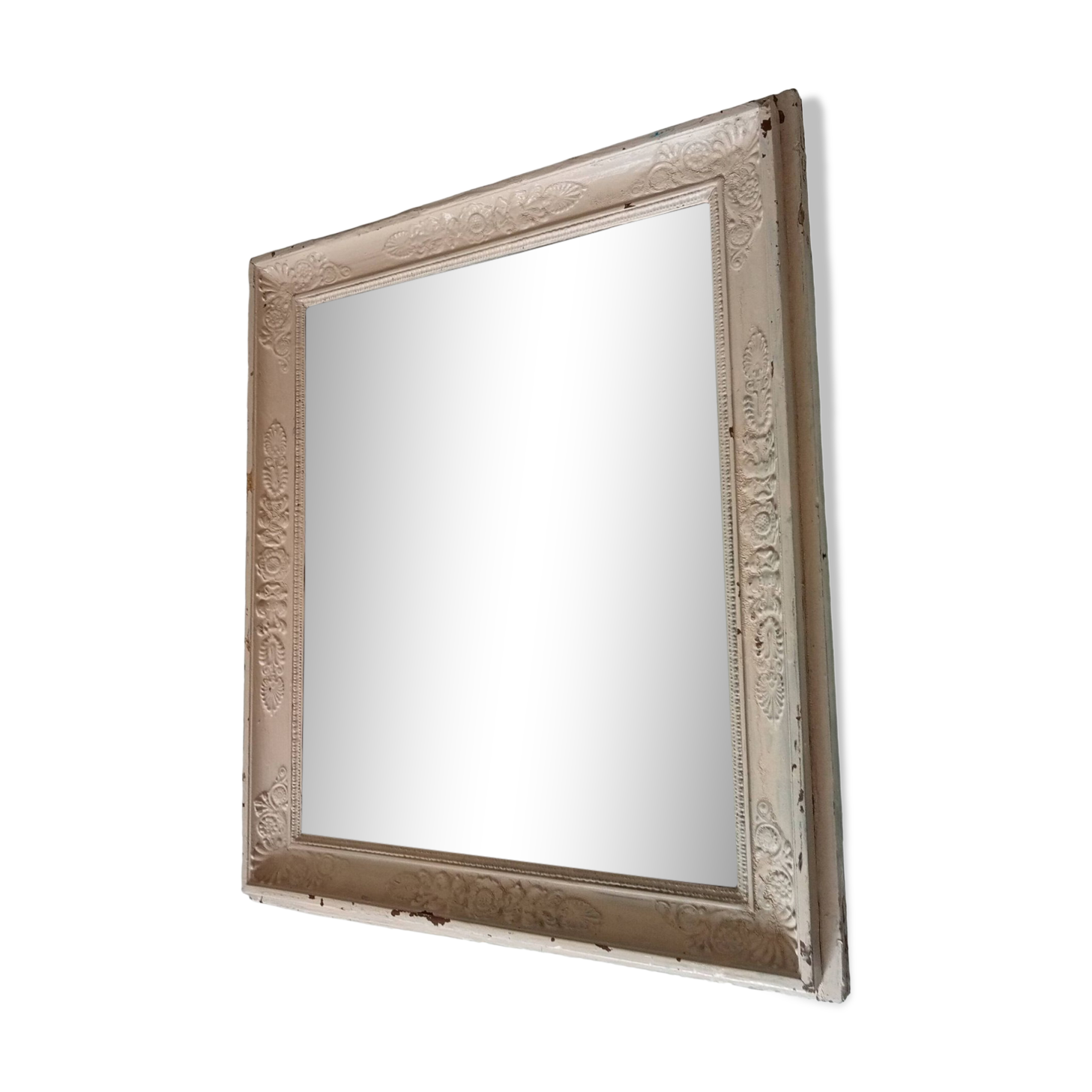 Antique 19th century mirror in carved solid wood 65*54cm