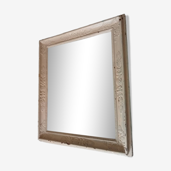 Miroir ancien XIXeme en bois massif sculpté 65*54cm