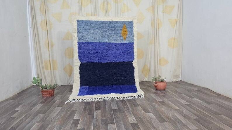 Handmade pure wool rug, size 1.4/2.6 m.