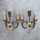 French neoclassical antique wall sconces  highly detailed with hunting horn and arrow motif hunting