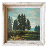 Tableau HST "Paysage des Vosges" par Thiebaud Chapelle du Motiron Val-d'Ajol