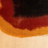 Triptych with geometric decoration in woven wool. Handcrafted work, 20th century.