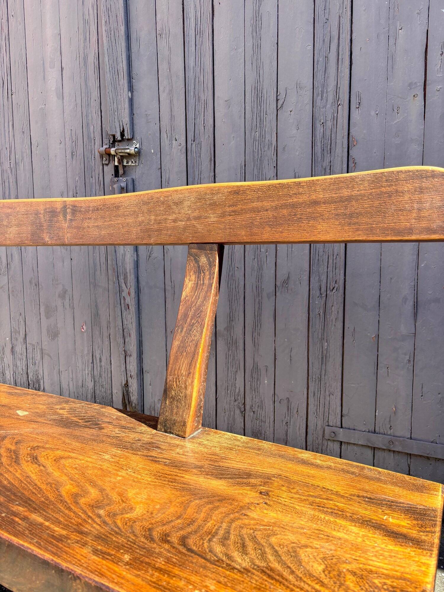 Banc en bois foncé Aranjou années 1980